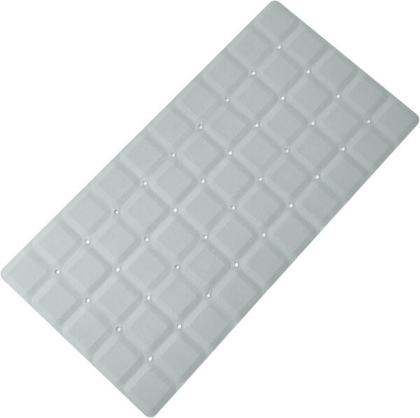 Foldable Silicone Bathtub Mat: Jumbo Size Heavy Duty Safety Bath Mat for Tub Without Suction Cups Non Slip Bath & Shower Mat for Textured, Reglazed, Refinished Tub (Grey, 35.8 x 17.7)